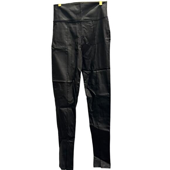 Noir Pants - Noir – Slit Front Coated Leather Pants – Size Small